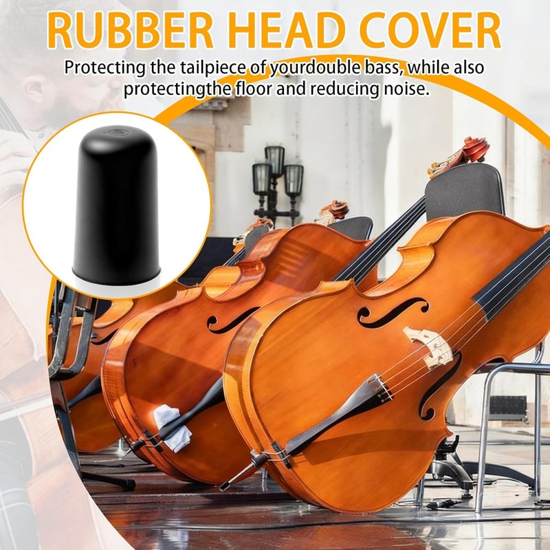 Asofelk 8PCS Black Cello Rock Stop, Rubber Cello's Endpin Stopper Anti-Slip & Rock-Stop-Cello Tips Fits Most Cellos, Cello's Rockstop - Image 3